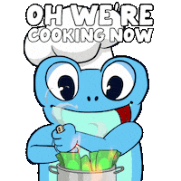 Money Cooking Sticker by Croakey