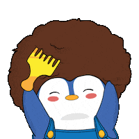 Getting Ready Hair Day Sticker by Pudgy Penguins