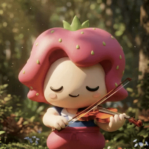Strawberry Fairy Playing Emotional Violin in the F