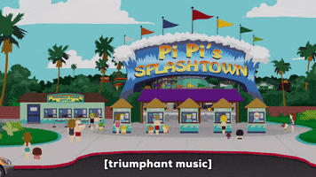 pi pi's splashtown swimming GIF by South Park 