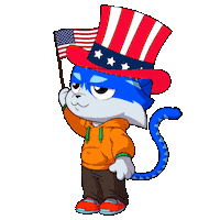 Independence Day Cat Sticker by Toshithecat