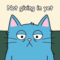 Staying Awake Blue Cat GIF
