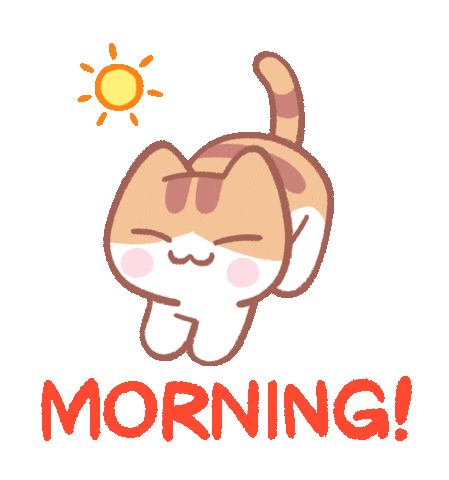 Good Morning Cat Sticker