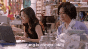 Working Andrea Bang GIF by Kim's Convenience