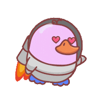 To The Moon Space Sticker by FOMO Duck