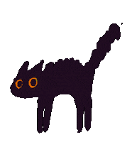 Black Cat Sticker by Marianna