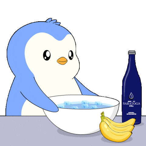 Refreshing Wake Up Sticker by Pudgy Penguins
