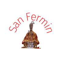 San Fermin Fiestas Sticker by la librería de la estafeta