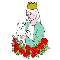 RIPNDIP_CAT alien skate roses skaters Sticker