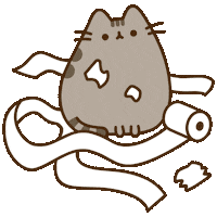 Toilet Paper Cat Sticker by Pusheen