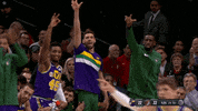 celebrating hands up GIF by NBA
