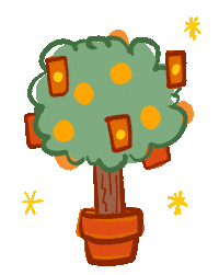 New Year Orange Sticker