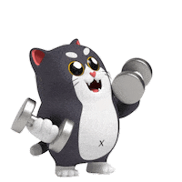 Work Out Cat Sticker by Liberty Cats Emojis