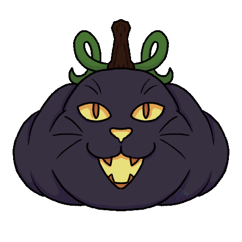 KayleighAnnWilliams cat animation halloween pumpkin Sticker