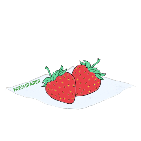 FreshPaper fruit fresh strawberries fresh paper Sticker