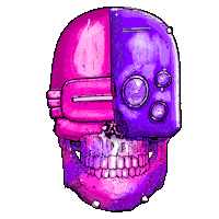 Skull Cyborg Sticker