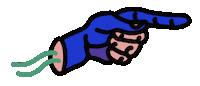 claiben creative design pointing hand blue hand hand animation Sticker