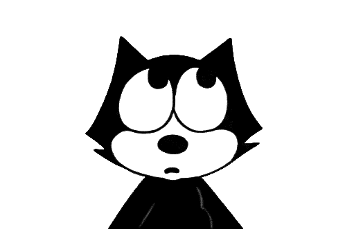 Confused Felix The Cat Sticker by Steffen Hotel