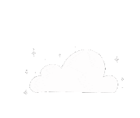 Brushpan kawaii white stars sky Sticker