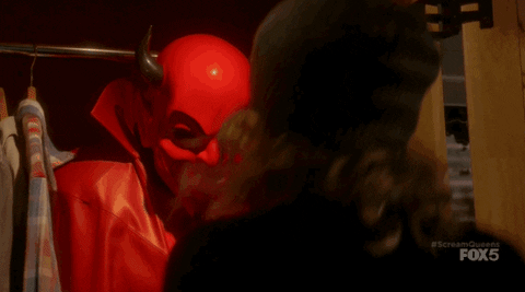 scared mask GIF by ScreamQueens