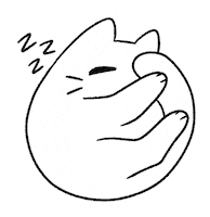 Sleepy White Cat Sticker