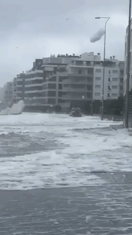 Waves Flood Streets as Cyclone Hits Punta del Este
