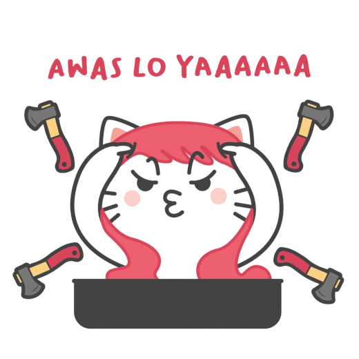 Angry Cat Sticker by KIKI