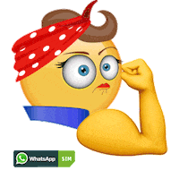 Strong Woman Emoji Sticker by WhatsApp SIM
