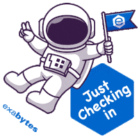 Exabytes-Just-Checking-In Sticker by exabytes