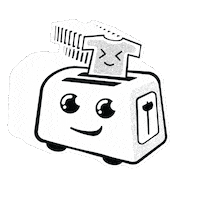 toastyhempco toaster toasty cute cartoon toasty hemp co Sticker