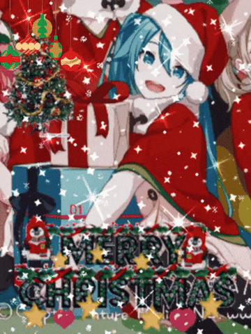 Katgyuhoney giphycreatortest hatsune miku christmas hatsune miku navidad hatsune miku merry christmas GIF