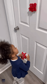 Little Girl Amazed After 'Santa' Transforms Her Bedroom
