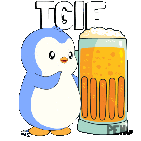 Its Friday Party Sticker by Pudgy Penguins