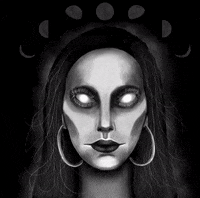 mansondii moon spooky creepy witch GIF