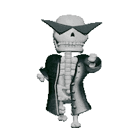 MediocreMetastasis spin skull spinning skeleton Sticker