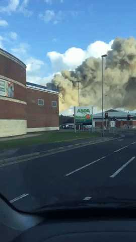 Huge Column of Smoke Rises From Recycling Centre Fire in Bolton