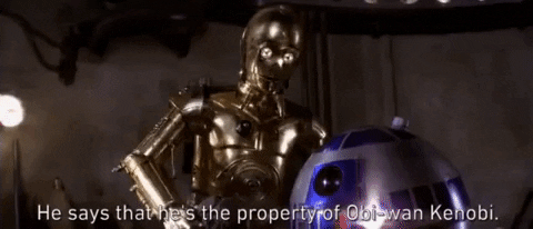 episode 4 he says that hes the property of obi wan kenobi GIF by Star Wars
