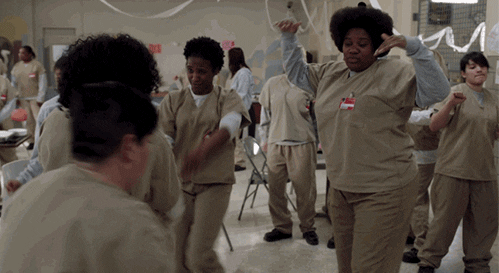 orange is the new black dancing GIF by Yosub Kim, Content Strategy Director