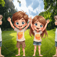 Boys Girls Jump Rope GIF