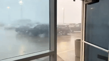 Intense Thunderstorm Brings Driving Rain to Columbia, Missouri