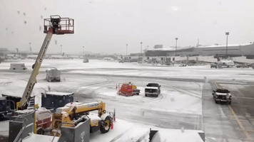 Snow Delays Takeoff at Boston's Logan International Airport