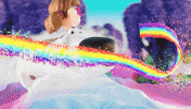 Detektyw_Basia dog girl cartoon rainbow GIF