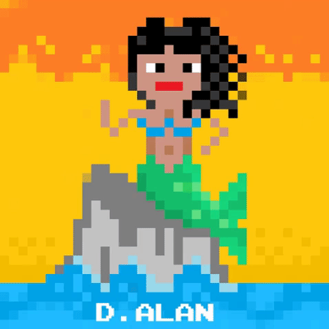 pixel mermaid GIF