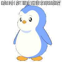 Confused How Did I Get Here Sticker by Pudgy Penguins