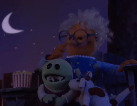 Eating popcorn
