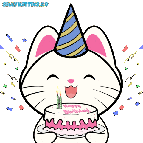 Happy Birthday Cats Sticker by Silly Kitties