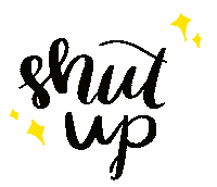 potutoo calligraphy shut up quiet shutup Sticker