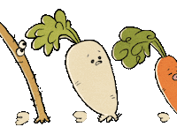 Vegetables にんじん Sticker by Tonko House