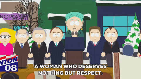 hillary clinton woman GIF by South Park 