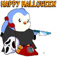 Scared Trick Or Treat Sticker by Pudgy Penguins